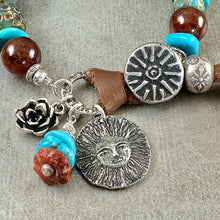 Load image into Gallery viewer, Turquoise and Orange Garnet Bracelet￼