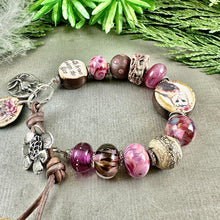 Load image into Gallery viewer, Pink Owl Art Bead Bracelet