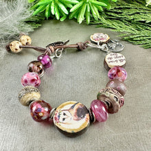 Load image into Gallery viewer, Pink Owl Art Bead Bracelet