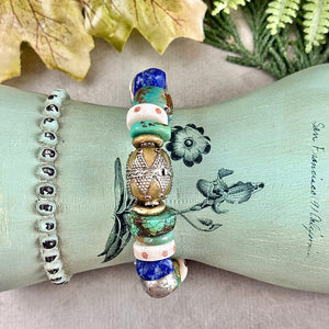 Rustic Turquoise and Lapis Bracelet