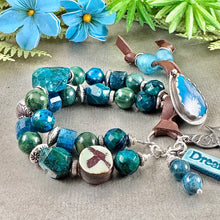 Load image into Gallery viewer, Chrysocolla and Apatite Bracelet