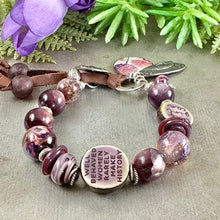 Load image into Gallery viewer, Lepidolite and Lampwork Bracelet