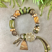 Load image into Gallery viewer, Earthy Green Turquoise Bracelet